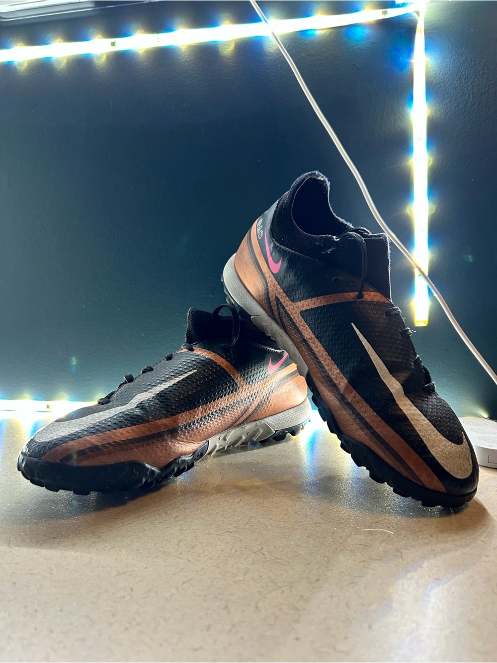 Nike Men’s Black & Copper/Orange Turf Soccer Shoes